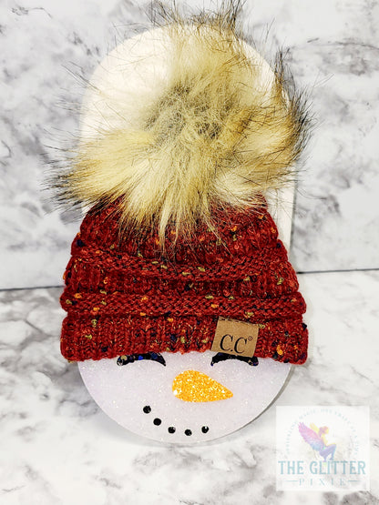 Snowman Face Freshie with Beanie Keychain in Flannel Scent